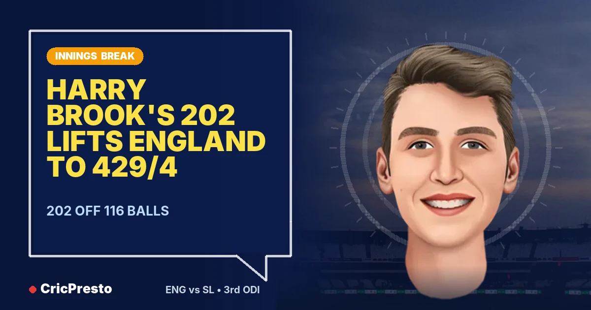 England vs Sri Lanka 3rd ODI innings break: England 429/4