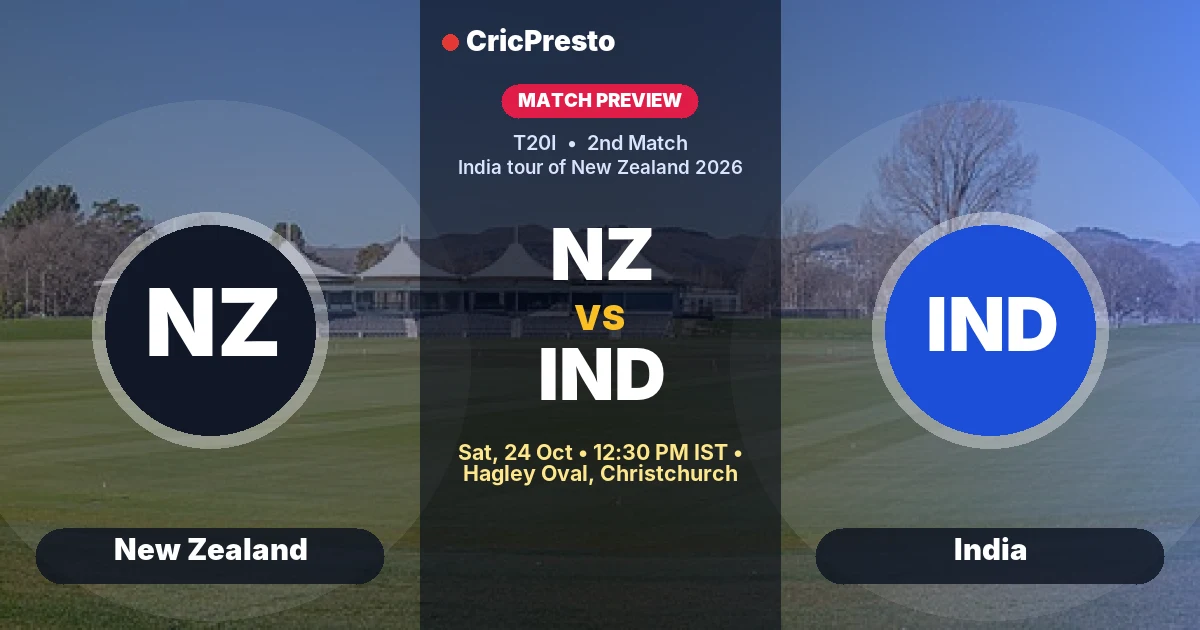 New Zealand vs India 2nd T20I prediction at Hagley Oval, Christchurch