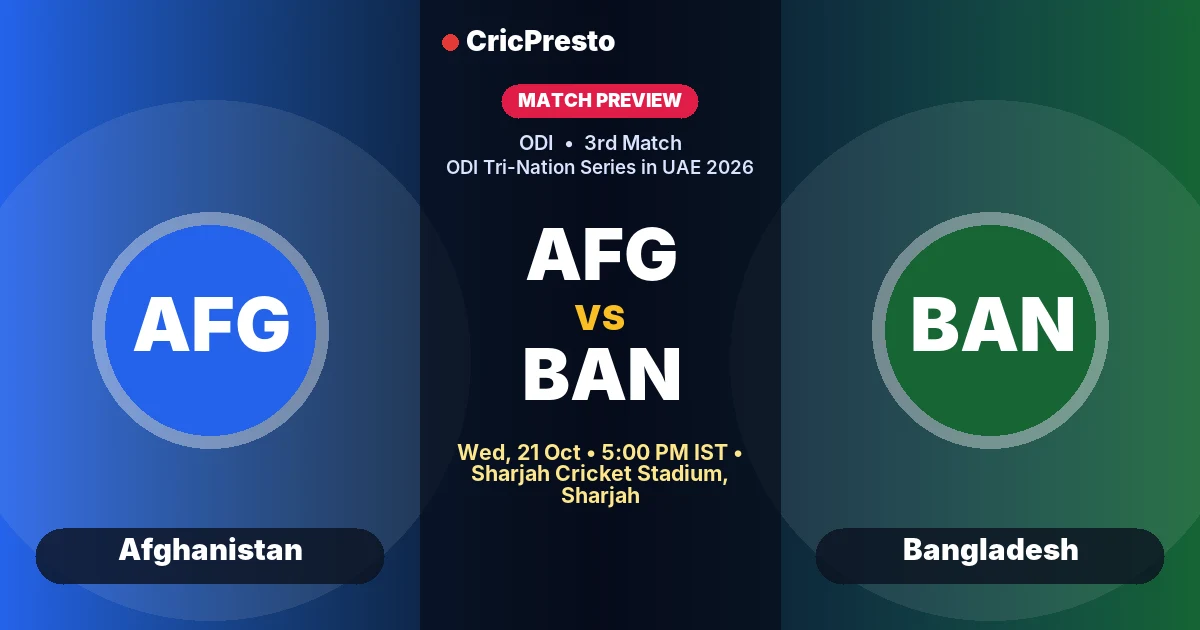 AFG vs BAN 3rd Match, ODI Tri-Nation Series in UAE 2026 preview: form, head to head and who will win?