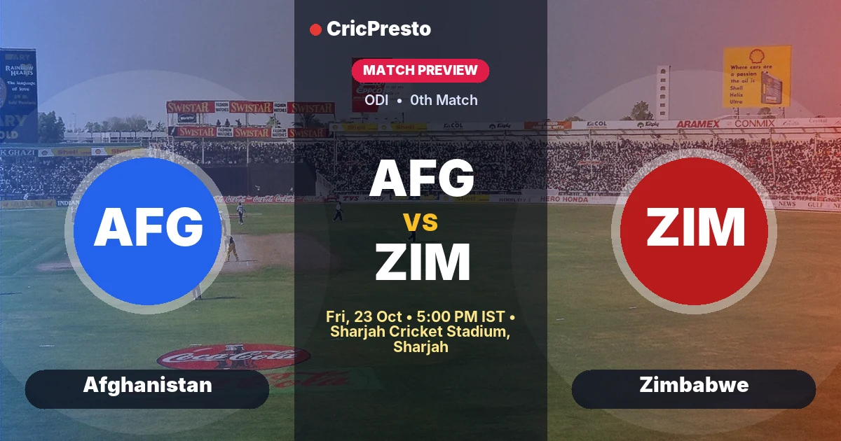 Afghanistan vs Zimbabwe 0th ODI prediction at Sharjah Cricket Stadium, Sharjah