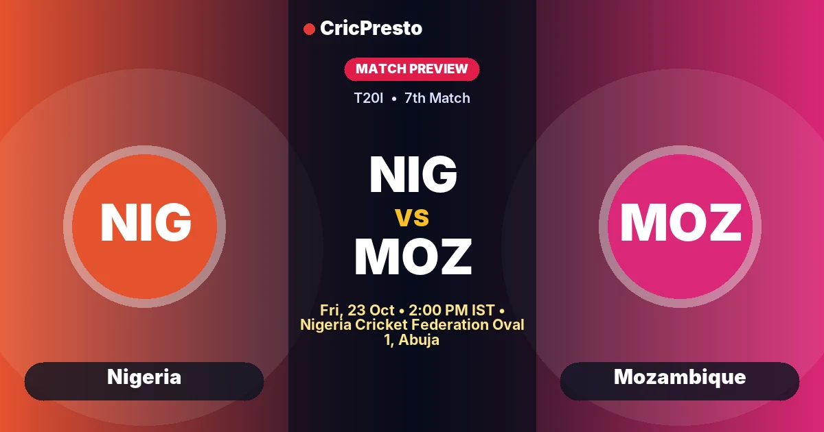 Nigeria vs Mozambique 7th T20I prediction at Nigeria Cricket Federation Oval 1, Abuja