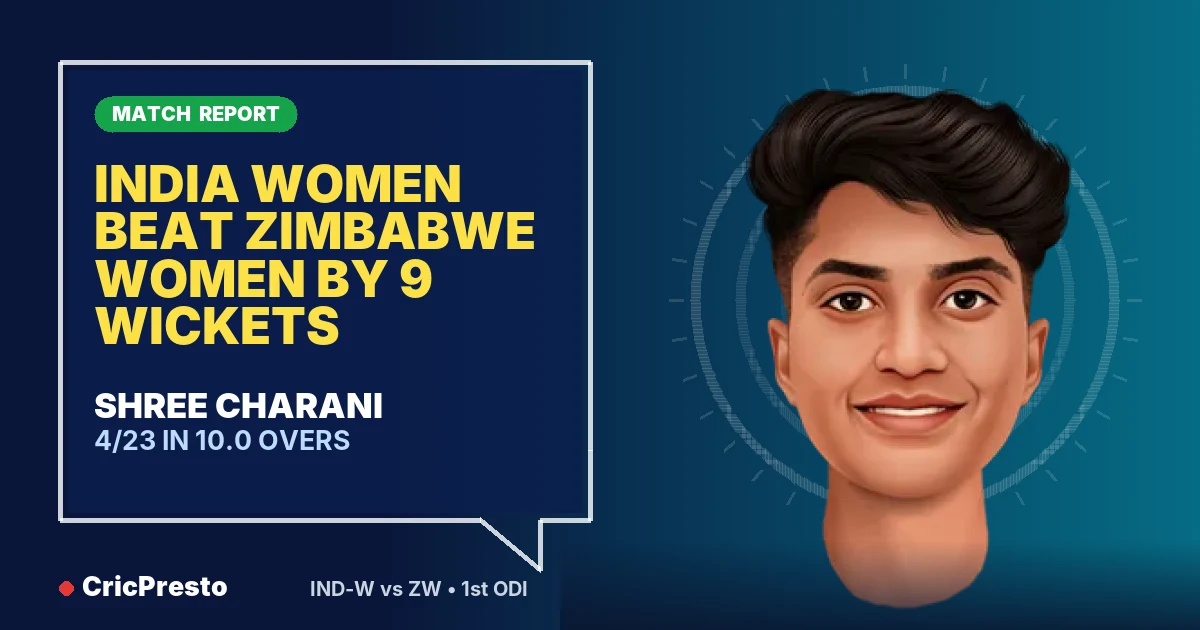 India Women vs Zimbabwe Women 1st ODI highlights: India Women won by 9 wickets