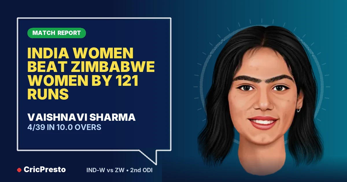 India Women vs Zimbabwe Women 2nd ODI highlights: India Women won by 121 runs