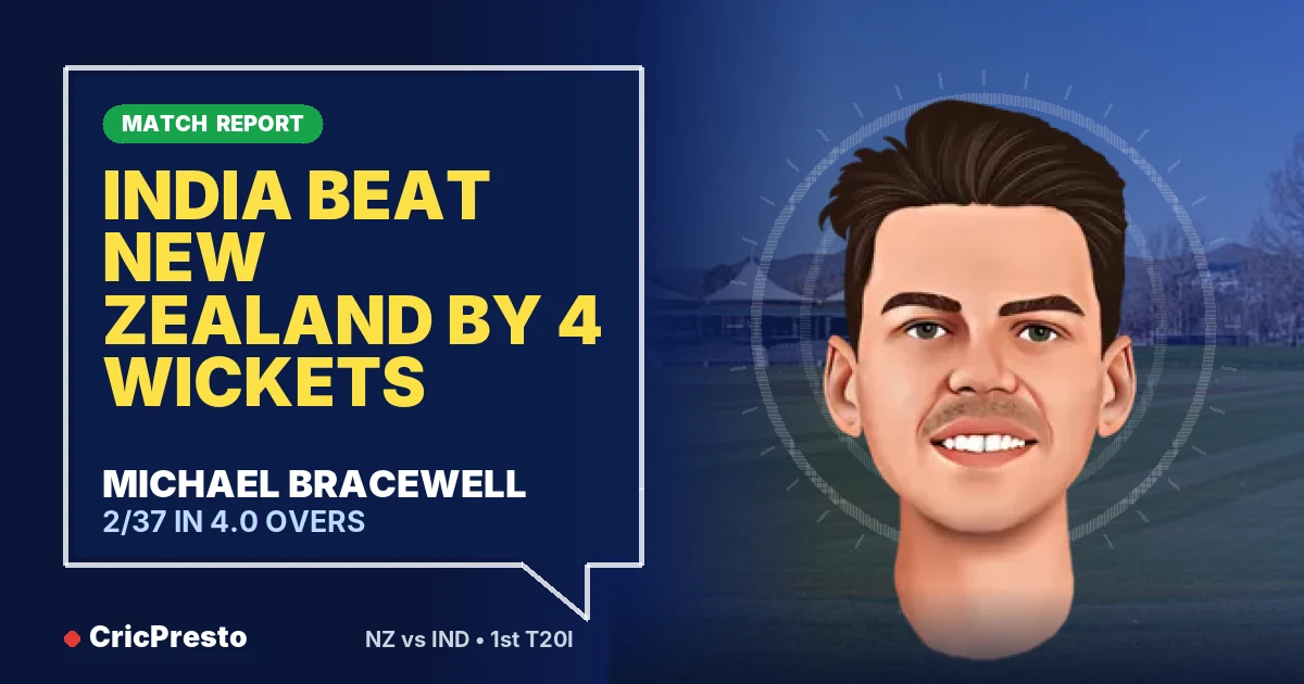 New Zealand vs India 1st T20I highlights: India won by 4 wickets