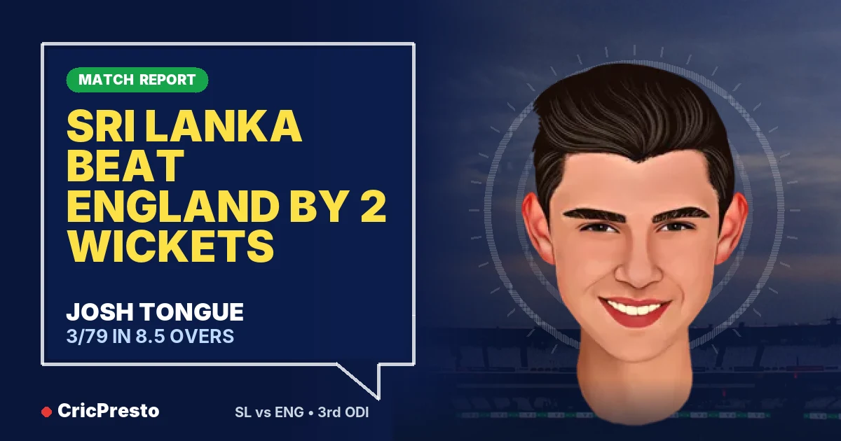 Sri Lanka vs England 3rd ODI highlights: Sri Lanka won by 2 wickets