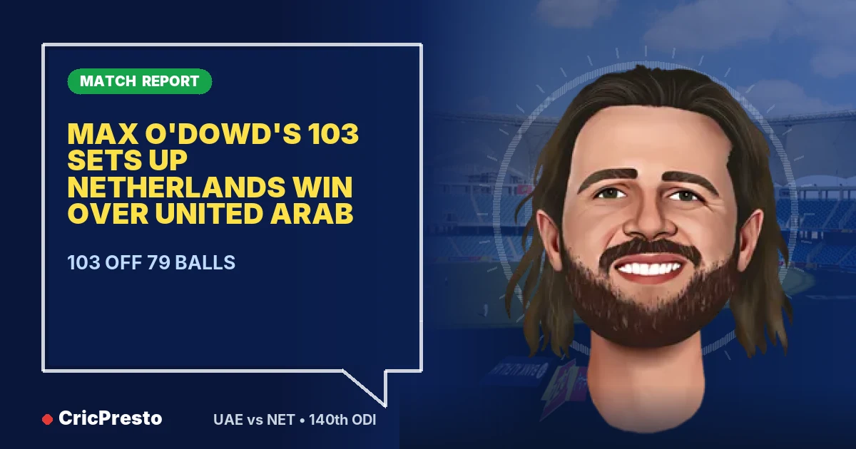 United Arab Emirates vs Netherlands 140th ODI highlights: Netherlands won by 3 wickets