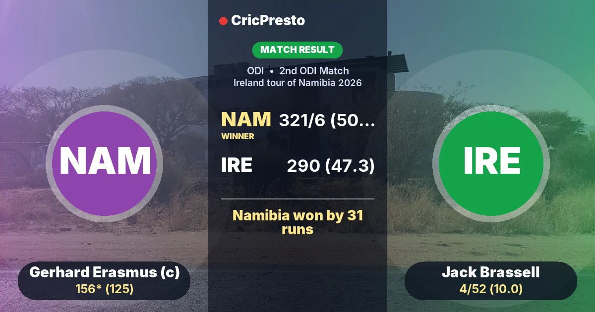 Namibia vs Ireland 2nd ODI ODI highlights: Namibia won by 31 runs